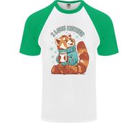 Panda Rosso i Love Inverno DA UOMO S/S Baseball T-Shirt