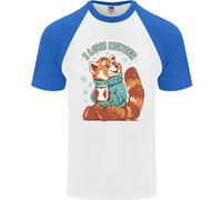 Panda Rosso i Love Inverno DA UOMO S/S Baseball T-Shirt