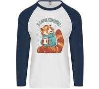 Panda Rosso i Love Inverno Uomo L/S Baseball T-Shirt