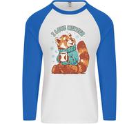 Panda Rosso i Love Inverno Uomo L/S Baseball T-Shirt