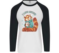 Panda Rosso i Love Inverno Uomo L/S Baseball T-Shirt