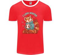 Panda Rosso i Love Inverno Uomo Ringer Fotl