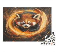 Panda rosso Jigsaw Puzzle Impossibili 1000Pcs vortice della fiamma Decorazione Per La Casa. Giochi Rilassamento E Intelligence Per Adulti E Ragazzi Da 14 Anni 1000pcs (75x50cm)