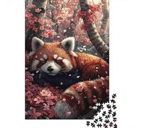 Panda Rosso Puzzle 1000 Pezzi Carta per Adulti Bosco Fiorito Gioco di Puzzle 1000 Pezzi Relax Casa Decorazione Regalo 70x50cm/1000pcs