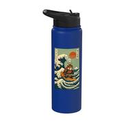 Panda Rosso Samurai Surf Onda Giapponese Stainless Steel Insulated Water Bottle