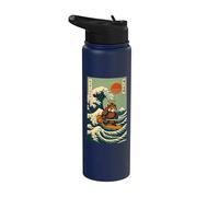 Panda Rosso Samurai Surf Onda Giapponese Stainless Steel Insulated Water Bottle