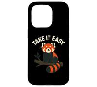 Panda rosso Take It Easy - Grafica divertente e rilassante Custodia per iPhone 15 Pro