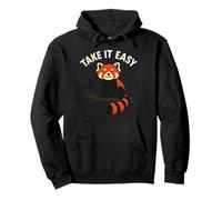 Panda Rosso Take It Easy - Grafica Divertente e Rilassante Felpa con Cappuccio
