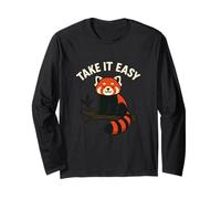 Panda Rosso Take It Easy - Grafica Divertente e Rilassante Maglia a Manica