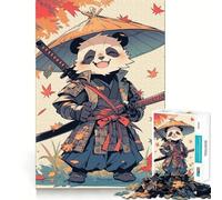 Panda Samurai Simpatico puzzle da 1000 pezzi con samurai per adulti, gioco di concentrazione e divertimento, con bordi netti, ideale come regalo di Babbo Natale (38x52cm)