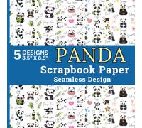 Panda Scrapbook Paper Seamless Design: 40 Sheets Bamboo Branches, Bamboo Leaves, Colorful Flowers, Heart Accents and Playful Panda Patterns for ... and DIY Projects | 8.5 x 8.5 Inches | 100 GSM
