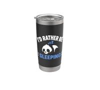 Panda Sleep Funny Nap Humor Lazy I'd Rather Be Sleeping Bicchiere termico in acciaio inox doppia parete