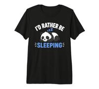 Panda Sleep Funny Nap Humor Lazy I'd Rather Be Sleeping Maglietta Premium