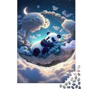 Panda Sleeping Moon 1000 Pezzi Carta Ecologica Pacchetto Puzzle Per Adulti Bambini Gioco Divertente E Impegnativo 38x26cm/1000pcs
