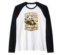 Panda Snack Forecast Humor Maglia con Maniche Raglan