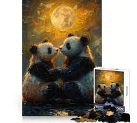Panda sotto la luna Puzzle di Vincent Van Gogh da 1000 pezzi per adolescenti, per rafforzare la memoria, ideale per la casa e il tempo libero, con bordi puliti, un regalo prezioso (38x52cm)
