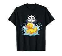 Panda spaventato su Crazy Rubber Duck Splash Maglietta