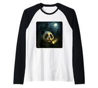 Panda Spaventoso Horror Night Torcia Halloween Ghost Maglia con Maniche Raglan