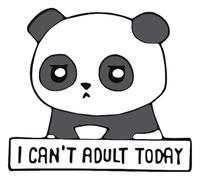 Panda - Spilla smaltata con scritta "Ich kann heute nicht!" per giacca, borsa