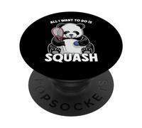 Panda Squash Tutto quello che voglio fare è un divertente e carino orso Player PopSockets PopGrip Adesivo