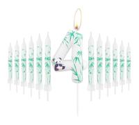 Panda stampa 4 ° candele di compleanno,Verde numero 4 candela per torta,Ragazze ragazzi 4 ° decorazioni di compleanno,Panda modello torta Topper per ragazze ragazzi decorazioni di festa di birthday