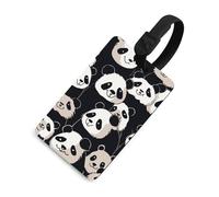 Panda Star - Etichette per bagagli con carta d'identità, resistenti etichette per borse da viaggio, impermeabili, per valigie, zaini e custodie da viaggio, stile nero