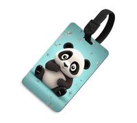 Panda Star - Etichette per bagagli con carta d'identità, resistenti etichette per borse da viaggio, impermeabili, per valigie, zaini e custodie da viaggio, stile nero