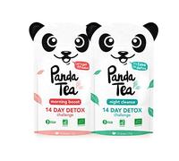 Panda Tea Programma Detox Tea di 14 Giorni, Mattina e Sera, 28 Bustin | Tè energizzante del mattino e infuso digestivo della sera, sviluppato da un farmacista, bustine in cotone cucite a mano