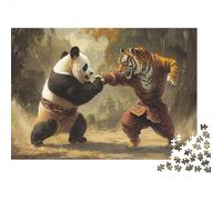 Panda, Tigre Puzzle Sostenibili Con Motivi Per Adulti Da Gioco in Legno Di Alta Qualità 1000pcs (75x50cm)