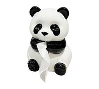 Panda Tissue Box - Ceramic Napkin Holder, Cartoon Design, Modern Decorative | Multi-Purpose Pull-Out Holder For Living Room Bedroom Desk Bathroom Home Decoration Cute Functional Accessory