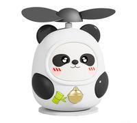 Panda Ventilatore ricaricabile USB con doppia velocità e design leggero portatile per raffreddamento personale (bianco)