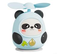 Panda Ventilatore ricaricabile USB con doppia velocità e design portatile leggero per raffreddamento personale (blu)