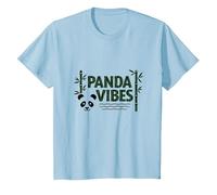 Panda Vibes Bamboo Forest Zen, Regalo per Amanti degli Animali Maglietta, Bambini, Celeste, 2 Anni