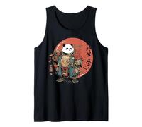 Panda Warrior Giapponese Tramonto Ukiyo-e Art Graphic Canotta