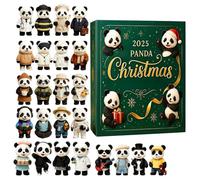 Panda Weihnachts Countdown - Robusto materiale acrilico, Flacher Deko Adventskalender, Vierundzwanzig Tage Design Plus 2D Optik | Spielzeug Für Kinder Kleinkinder Teenager Erwachsene Urlaub