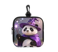 Panda Wizard Magic - Piccola custodia impermeabile con cerniera, in neoprene, per auricolari, portachiavi