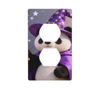 Panda Wizard Magic Placca decorativa per interruttore, infrangibile, in policarbonato, per casa, ufficio, 1 banda con viti