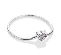 Pandach Braccialetto da Donna con chiusura a cuore Argento Sterling 925 meraviglioso gioielli in argento, elegante idea regalo per donne alla moda