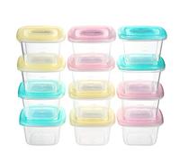 PandaEar Contenitore per la conservazione degli snack in plastica per alimenti per bambini con coperchi, set da 12 pezzi, senza BPA, adatto per congelatore e lavastoviglie per bambini