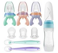 PandaEar Set Svezzamento Neonati - 3 Ciucci Frutta in Silicone con Sacchetti Ricambio, 1 Cucchiaio Dispenser per Pappa e 2 Cucchiai Morbidi per Bambini, Senza BPA, Accessori Alimentazione Sicura