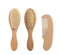 PandaEar Spazzola per Capelli e Pettine per Neonati | Set in Legno Naturale Con Setole Morbide di Capra, Pettine di Pera e Spazzola Massaggiante per Bambini