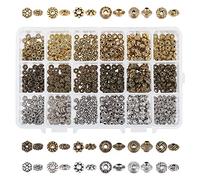 PandaHall 1 Scatola 900 PC 6 Stile 3 Colori Lega Antica tibetana Perline distanziali Accessori di Gioielli Accessori per la creazione di Collana Braccialetto bigiotteria