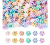 PandaHall - 120 cabochon floreali in resina, senza foro, con retro piatto, per fai da te, scrapbooking, artigianato, nail art, decorazione e creazione di gioielli