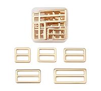 Pandahall, 16 fibbie a scorrimento in metallo Tri-Glide in oro chiaro con fibbia regolabile, per cinturino, borse in pelle