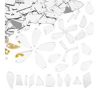 PandaHall - 180 pezzi per cucire strass a specchio, 10 stili per cucire su cristalli di diamante a specchio con retro piatto in acrilico con foro per la decorazione di abiti da sera in costume