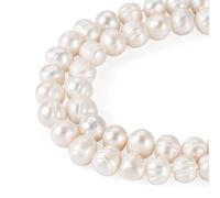 PandaHall - 2 fili di perle d'acqua dolce coltivate in modo naturale, a forma di patata, perle sfuse per braccialetti e collane, per la realizzazione di gioielli estivi