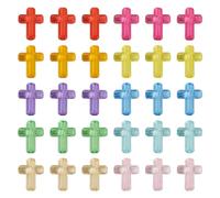 PandaHall - 200 perline in acrilico trasparente, a forma di crocifisso, mini pony, distanziatori sfusi per Pasqua, fai da te, collane, bracciali e gioielli