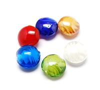 PandaHall - 200 perline in vetro lavorato rotonde piatte, 16 mm x 8 mm, fatte a mano, perline sfuse per la creazione di gioielli, colori misti