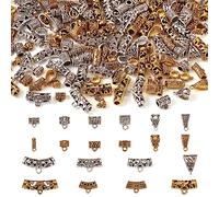 PandaHall - 200 perline tibetane cave, curve, per ciondoli fai da te europei, bracciali, gioielli fai da te