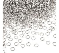 PandaHall - 2000 anelli aperti in acciaio inox da 7 mm, color argento, connettori ad anello in metallo per realizzare orecchini, collane, bracciali, collane a maglie, portachiavi
